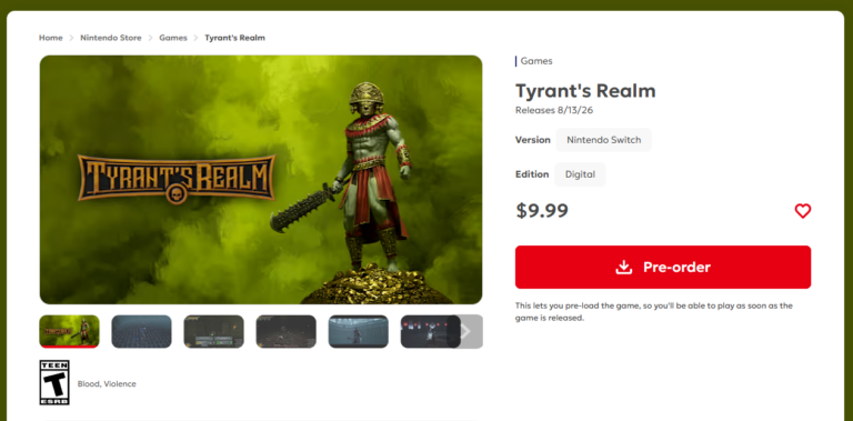 Tyrant’s Realm Coming to Nintendo Switch & PS5